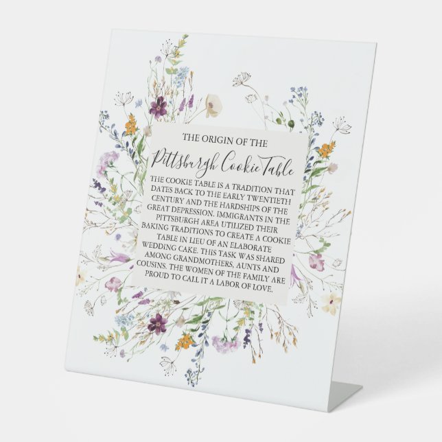 TABLE MARIAGE DE SIGNE DE TABLEAU DE COOKIES PITTSBURGH (Recto)