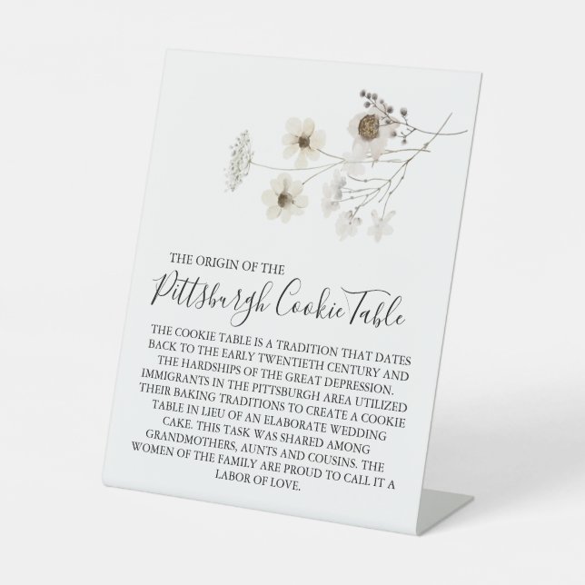 TABLE MARIAGE DE SIGNE DE TABLEAU DE COOKIES PITTSBURGH (Recto)