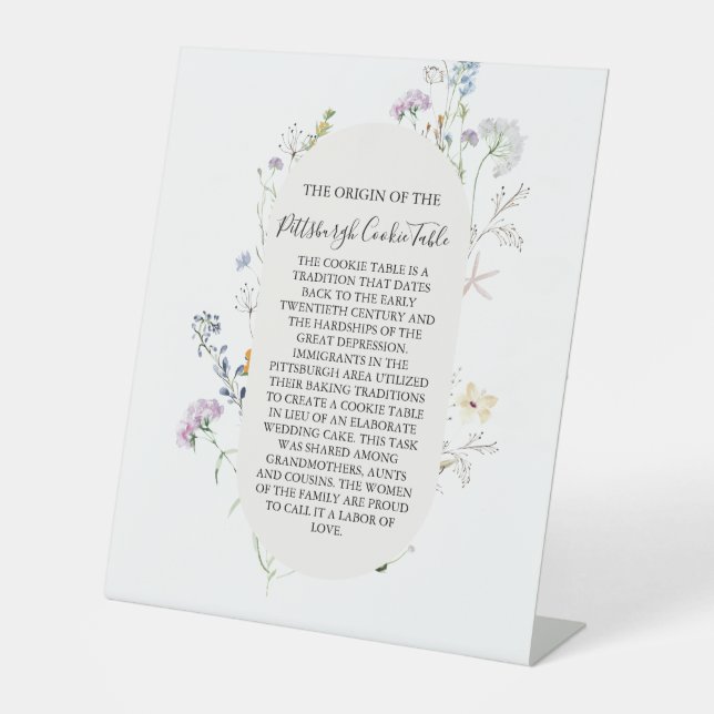 TABLE MARIAGE DE SIGNE DE TABLEAU DE COOKIES PITTSBURGH (Recto)