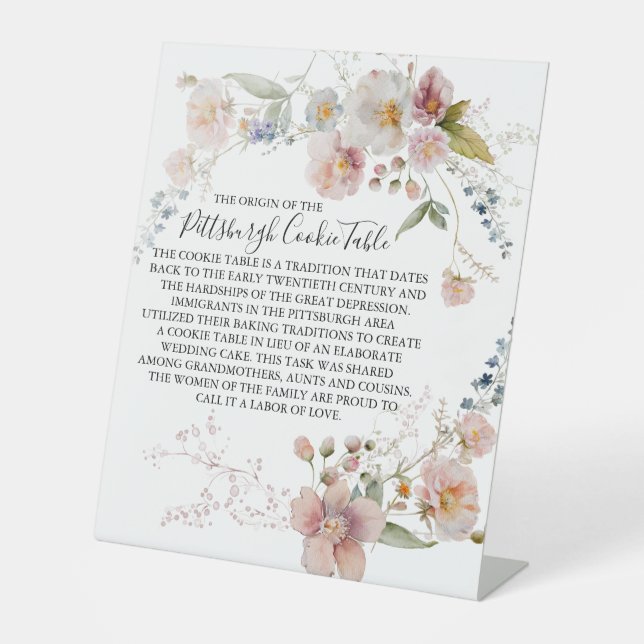 TABLE MARIAGE DE SIGNE DE TABLEAU DE COOKIES PITTSBURGH (Recto)
