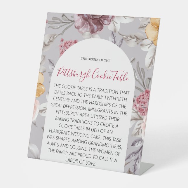 TABLE MARIAGE DE SIGNE DE TABLEAU DE COOKIES PITTSBURGH (Recto)