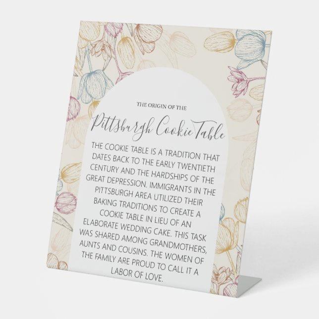 TABLE MARIAGE DE SIGNE DE TABLEAU DE COOKIES PITTSBURGH (Recto)
