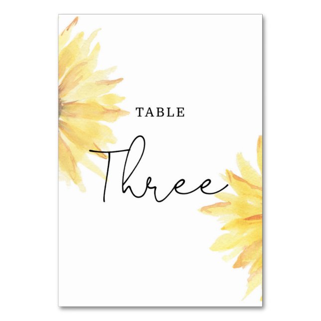 Table Mariage de tournesol Numéro de trois tables (Par défaut)