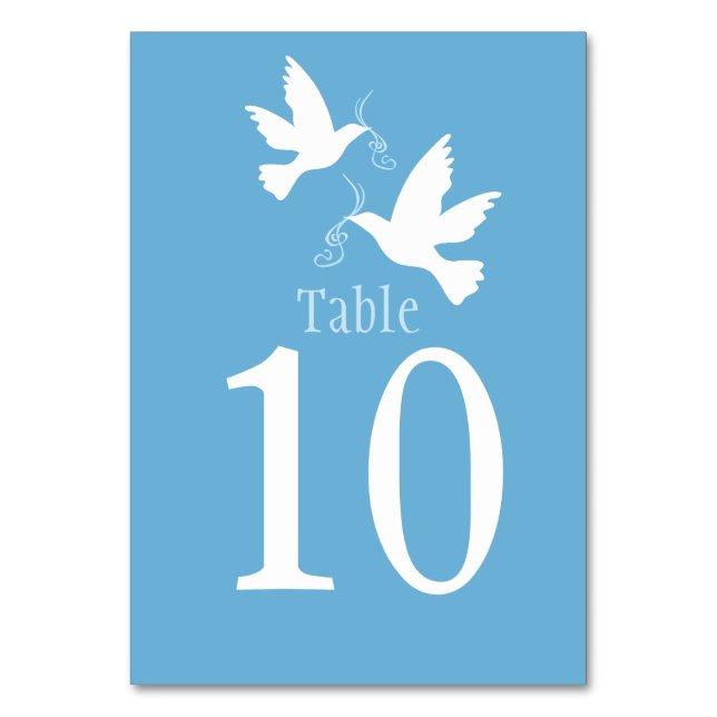 Table Mariage d'oiseau de colombes blanches numéro de ta (Dos)