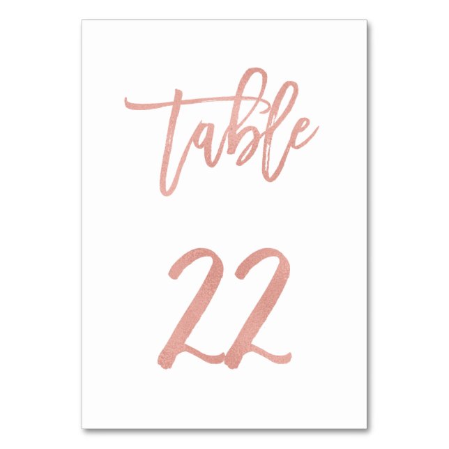 Table Mariage d'or Rose moderne Fairytale Numéro de tabl (Par défaut)