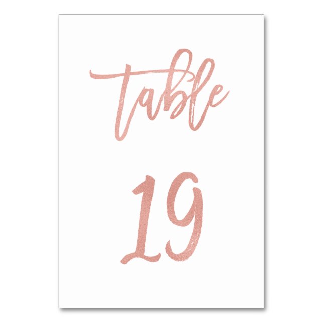 Table Mariage d'or Rose moderne Fairytale Numéro de tabl (Par défaut)