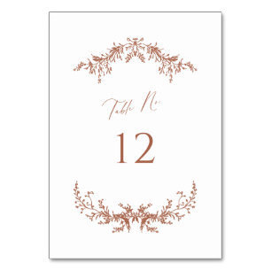 Table Mariage du chalet en terre cuite Numéro de la cart