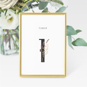 Table Mariage Fleur sauvage aquarelle Numéro de tableau 
