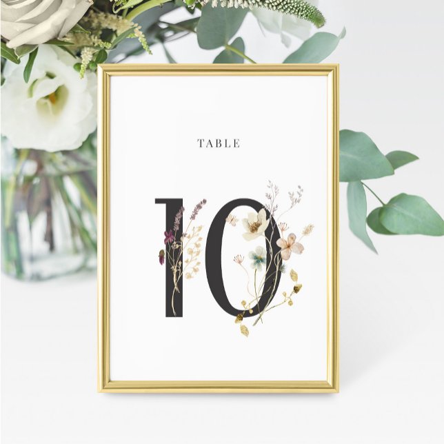Table Mariage Fleur sauvage aquarelle Numéro de tableau  (Créateur téléchargé)