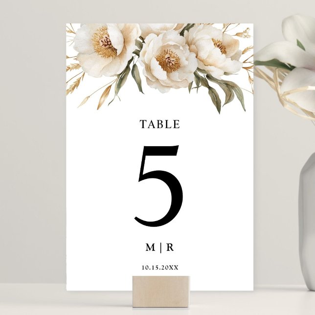Table Mariage floral d'ivoire de Boho rustique Numéro de (Créateur téléchargé)