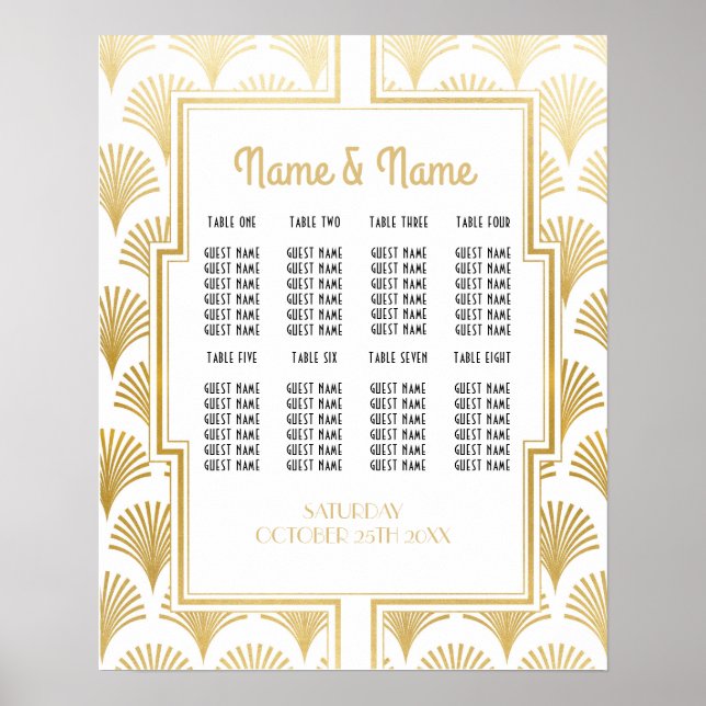 Table Mariage Gatsby Art Déco 1920 Poster Seating (Devant)