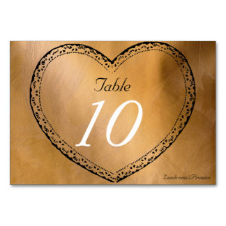 Table Mariage Numéro de tableau Coeurs de cuivre Mariage