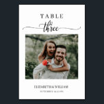 Table Mariage photo Elegance Script Numéro de tableau Tr<br><div class="desc">Design moderne et élégant imprimé Élégance Script Mariage photo moderne Numéro de tableau Trois qui peut être customisé avec votre texte et ajouter chaque carte numéro de tableau à votre panier, un par un. Cliquez sur le bouton "Customiser" et utilisez notre outil de conception pour modifier ce modèle. Découvrez le...</div>