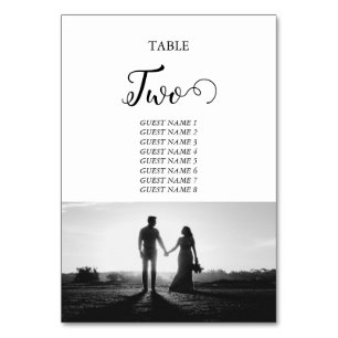 Table Mariage photo en noir et blanc Numéro de tableau