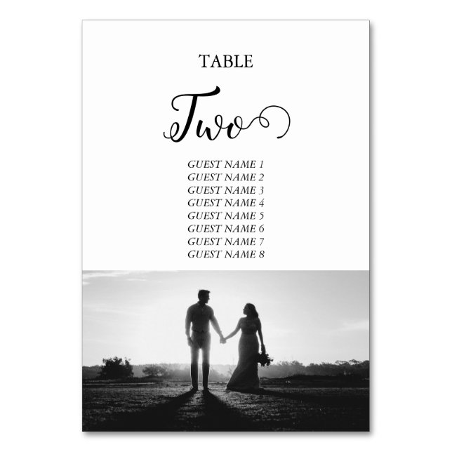 Table Mariage photo en noir et blanc Numéro de tableau (Par défaut)