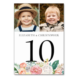 Table Mariage photo floral rose vif Numéro de tableau Si