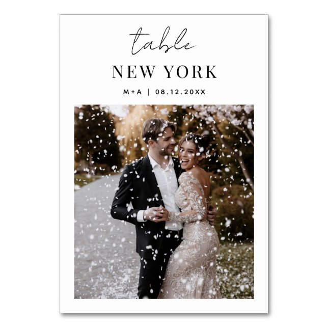 Table Mariage Voyage Destination Photo & Nom Numéro de t (Dos)