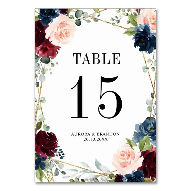 Table Marine Bleu rose rose rose Botanique Numéro de tab (Par défaut)