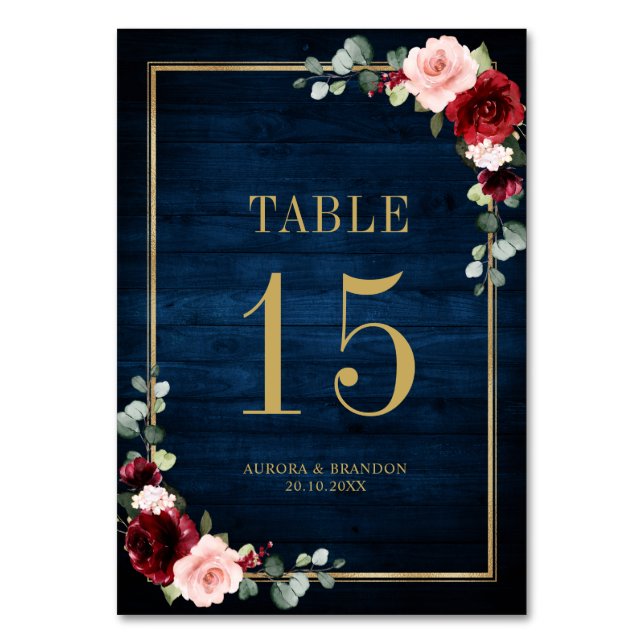 Table Marine Bleu rose rose rose Botanique Numéro de tab (Par défaut)
