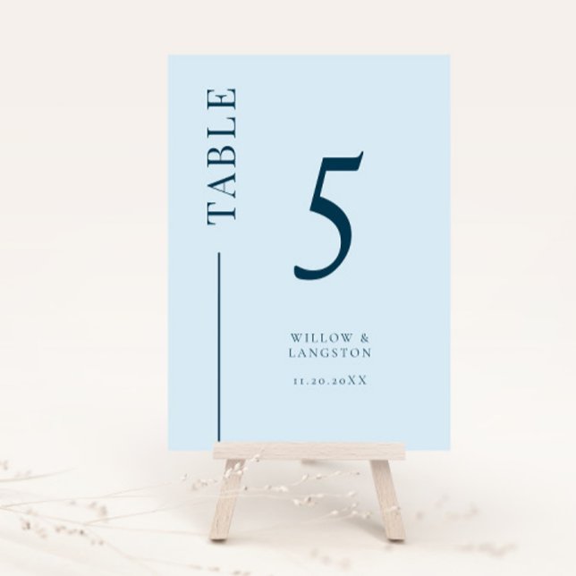 Table Marine Blue Clean Line Mariage Numéro de tableau (Créateur téléchargé)