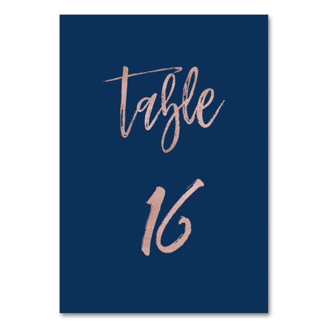 Table Marine et Rose Gold Glam Chic Mariage Numéro de ta (Par défaut)
