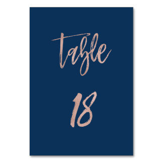 Table Marine et Rose Gold Glam Chic Mariage Numéro de ta