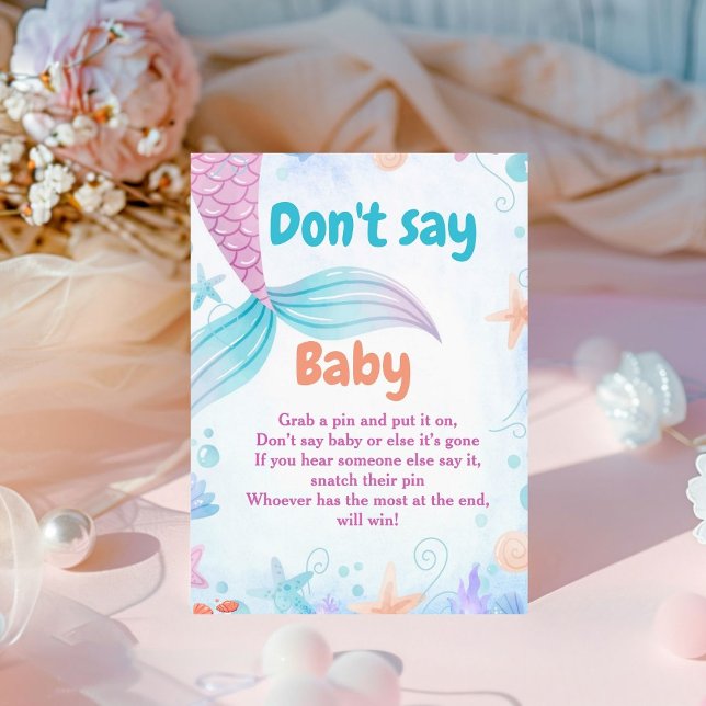 Table Mermaid ne pas dire Baby shower bébé signe de jeu (Créateur téléchargé)