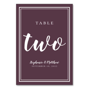 Table Moody Purple Mariage simple Numéro de tableau 2