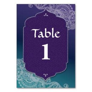 Table Motif de bijoux de style henné Numéro de tableau M