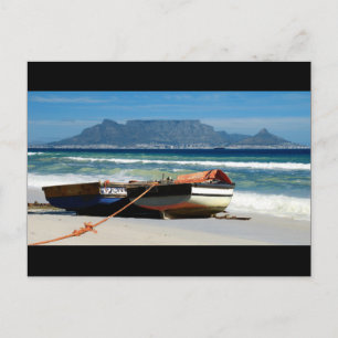 Table Mountain avec bateaux de pêche cartes postal