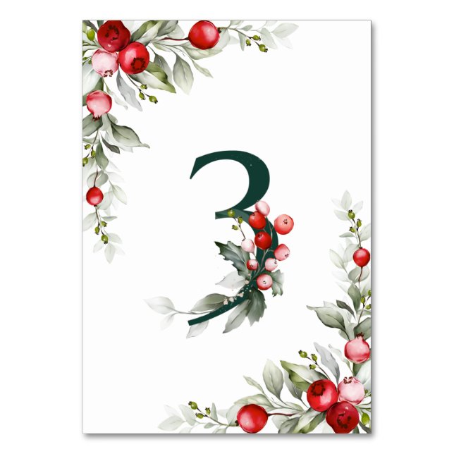 Table Noel Botanique Tableau 3 Mariage Numéro de tableau (Dos)