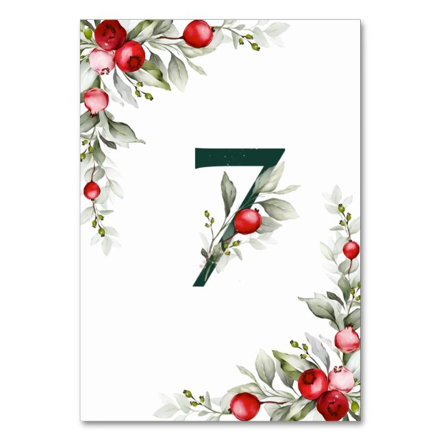 Table Noel Botanique Tableau 7 Mariage Numéro de tableau (Dos)