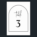 Table Noir et blanc Arc moderne minimaliste Numéro de ta<br><div class="desc">© Gorjo Designs. Fait pour vous via la plateforme Zazzle. // Besoin d'aide pour customiser votre design ? Vous avez d'autres idées ? N'hésitez pas à me contacter (Zoe) directement.</div>