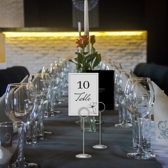 Table Noir et blanc Moderne Simple Mariage Numéro de tab (Créateur téléchargé)