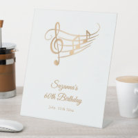 Notes de musique or d'anniversaire Elegant signe d