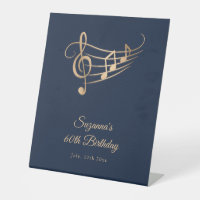 Notes de musique or d'anniversaire Elegant signe d