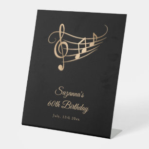 Table Notes de musique or d'anniversaire Elegant signe d