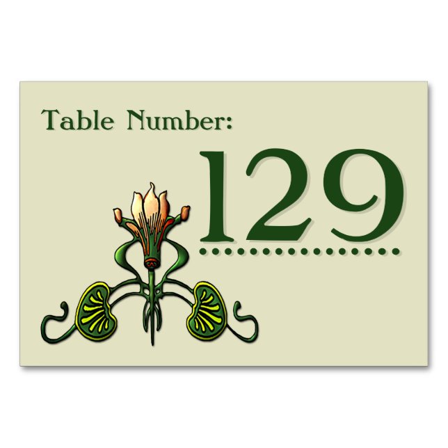 Table Nouveau Lilies (Cartes Numéro De Tableau) (Devant)