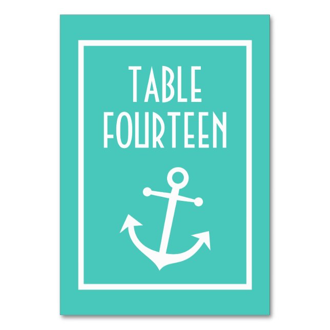 Table Numéro d'Ancre de bateau nautique (Turquoise / bla (Par défaut)