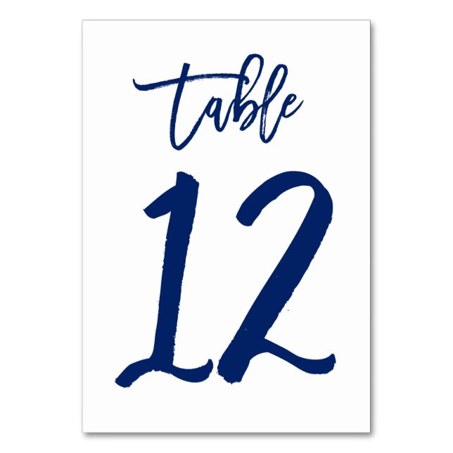 Table Numéro de tableau à main chic Marine | Tableau 12 (Par défaut)