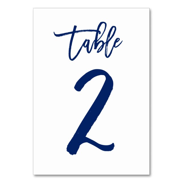 Table Numéro de tableau à main chic Marine | Tableau 2 (Par défaut)