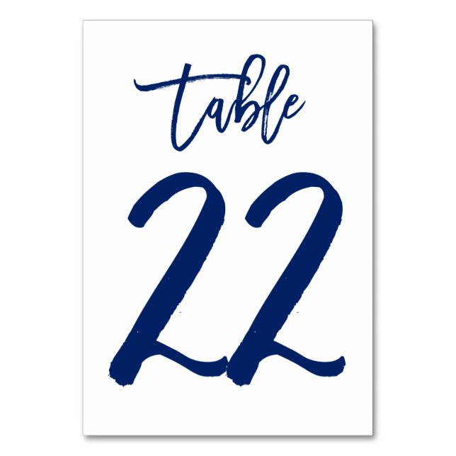 Table Numéro de tableau à main chic Marine | Tableau 22 (Par défaut)