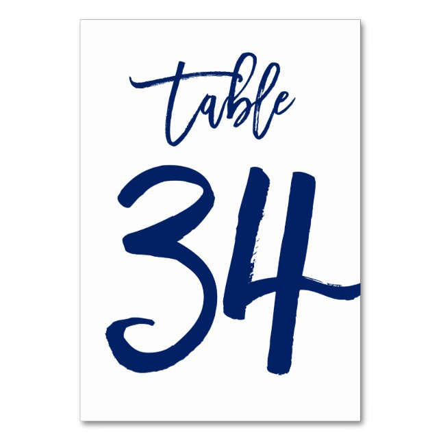 Table Numéro de tableau à main chic Marine | Tableau 34 (Par défaut)