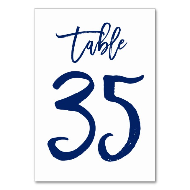 Table Numéro de tableau à main chic Marine | Tableau 35 (Par défaut)
