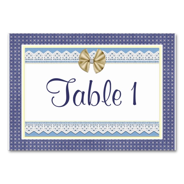 Table Numéro de tableau Baby shower bleu (Devant)