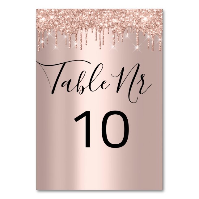 Table Numéro de tableau Black Drives Spark Rose Gold (Dos)