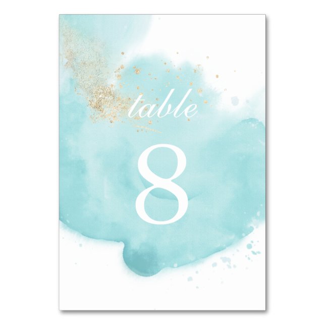 Table Numéro de tableau d'aquarelle turquoise (Par défaut)