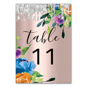 Table Numéro de tableau Driver Marine Rose Mariage