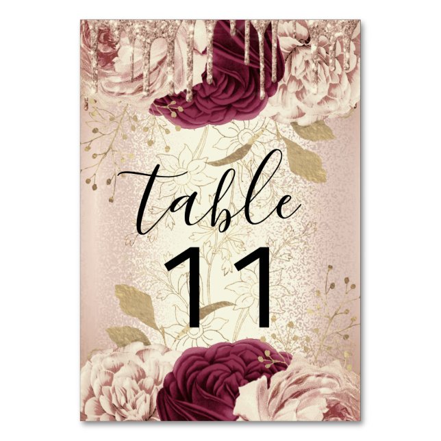 Table Numéro de tableau Drivers Florals Rose Marsala Bou (Par défaut)