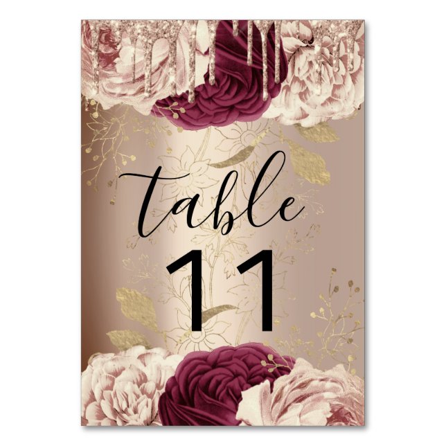 Table Numéro de tableau Drivers Florals Rose Marsala Bur (Par défaut)